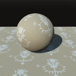 Recorded render of Damask wallpaper with a grown symmetric ornament