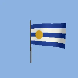Recorded render of Waving flag with a pinned edge
