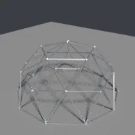 Recorded render of Geodesic dome with strut length classes