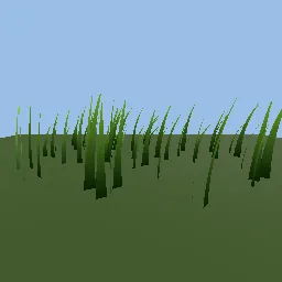 Recorded render of Grass blades swaying in travelling wind gusts