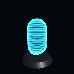 Recorded render of Hologram with scanlines, flicker and slice glitches