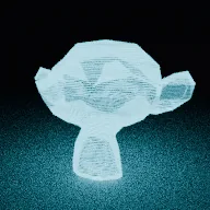 Recorded render of Hologram material with scanlines and glitch bands