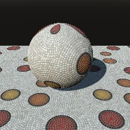 Recorded render of Opus vermiculatum tesserae mosaic