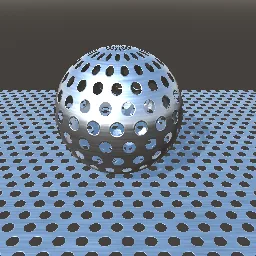 Recorded render of Perforated metal sheet with alpha holes