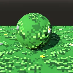 Recorded render of Pixel-art grass tile with tufts and flowers