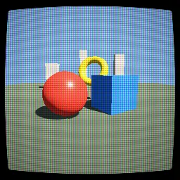 Recorded render of CRT monitor with curvature, scanlines and shadow mask