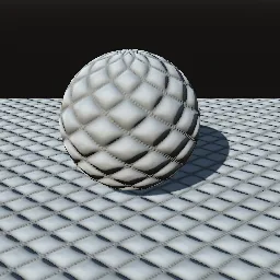 Recorded render of Quilted and deep-buttoned fabric