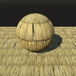 Recorded render of Thatched roof of straw or water reed